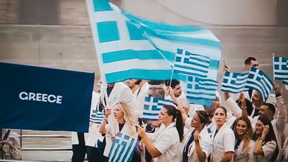 Greek Flag Bearers "Giannis Antetokounmpo" and Antigoni Steal the Spotlight